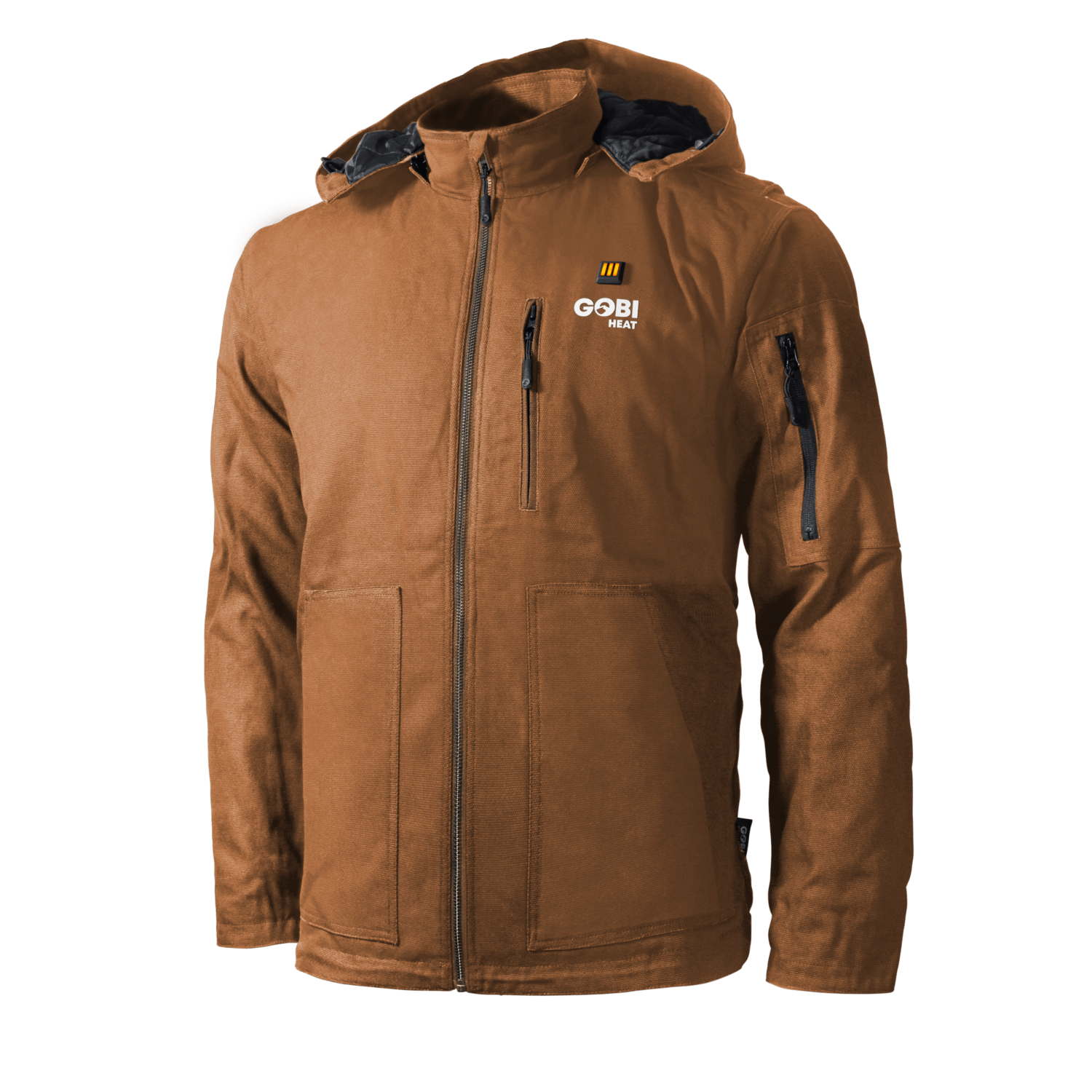 Grit Men's Heated Work Jacket by Gobi Heat in Camel color front view