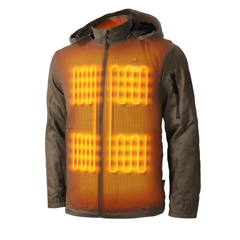 Grit Men's Heated Work Jacket by Gobi Heat with visible heating panels in front