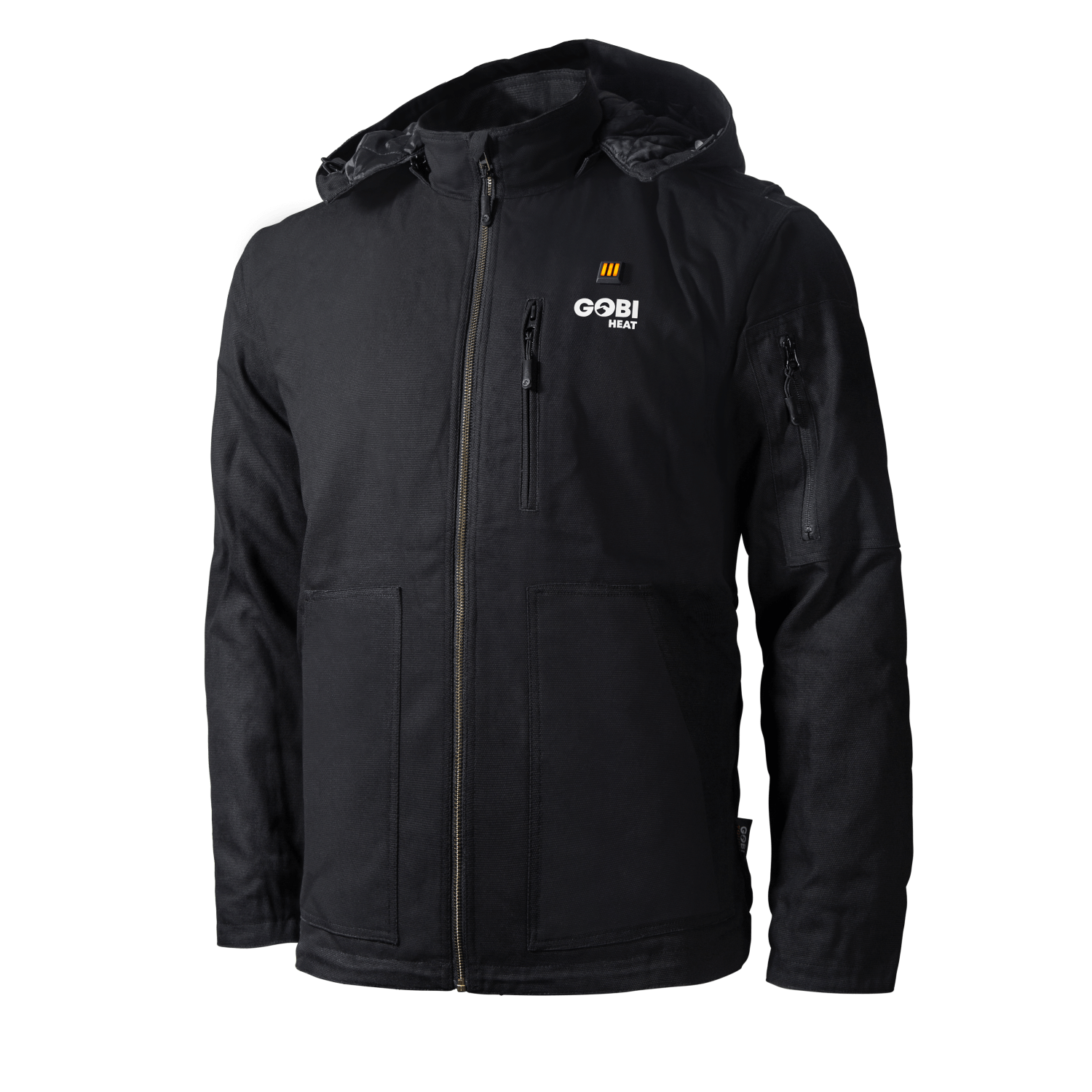 Grit Men's Heated Work Jacket by Gobi Heat in Onyx black color front view